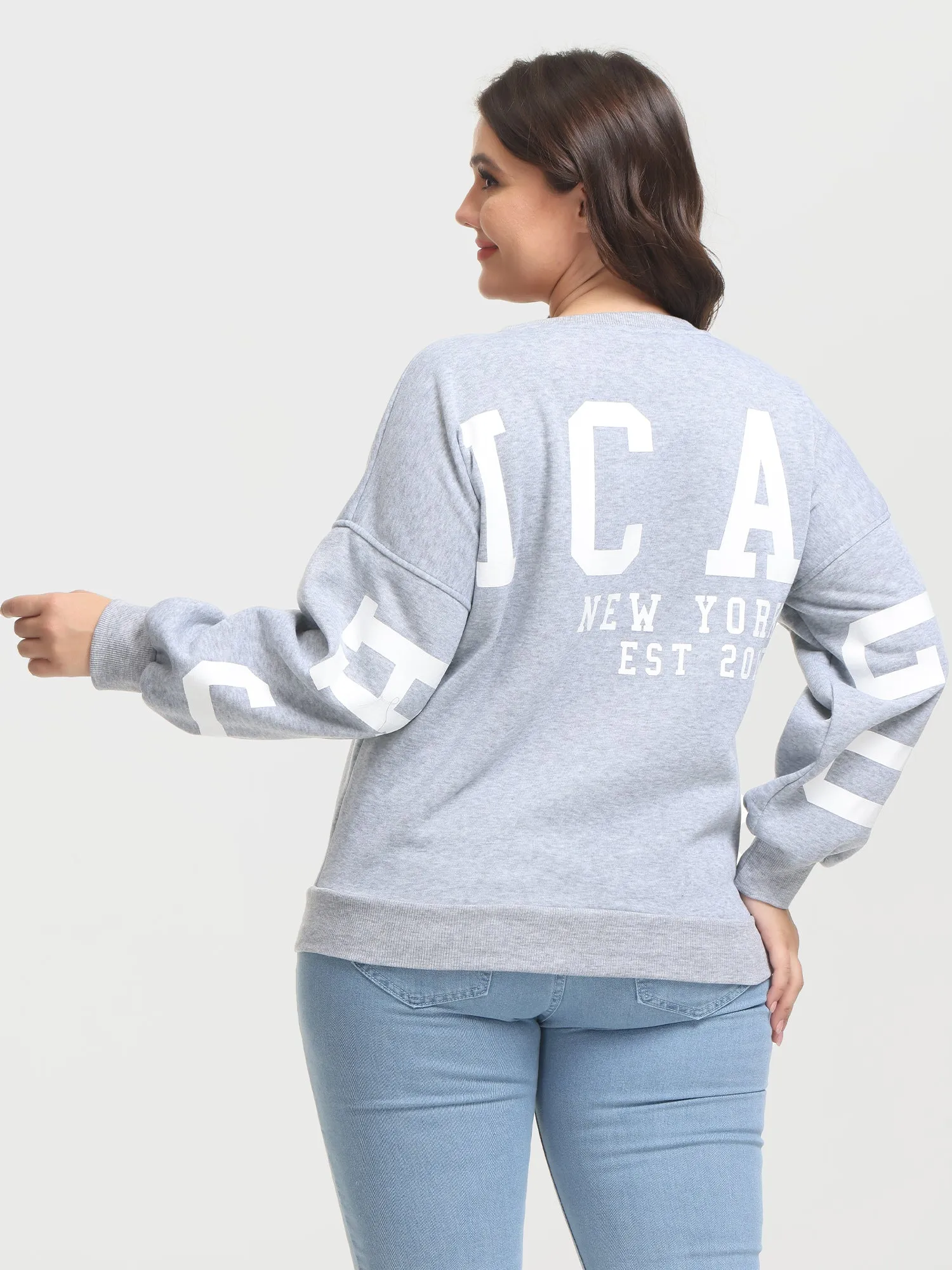 Midsize Casual Fleece Long Sleeve Sweatshirt