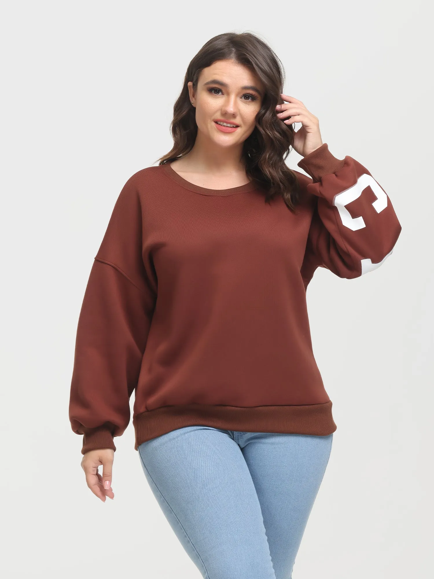 Midsize Casual Fleece Long Sleeve Sweatshirt