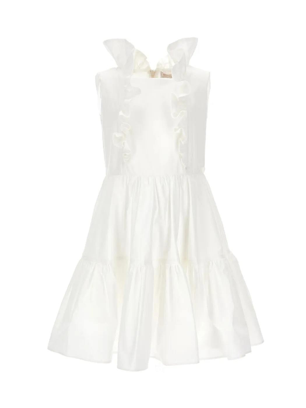 MONNALISA White Poplin dress with ruffles-17A900