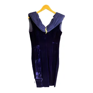 Morton Miles Velvet Saphire Blue Sleeveless Cocktail Dress UK Size 12