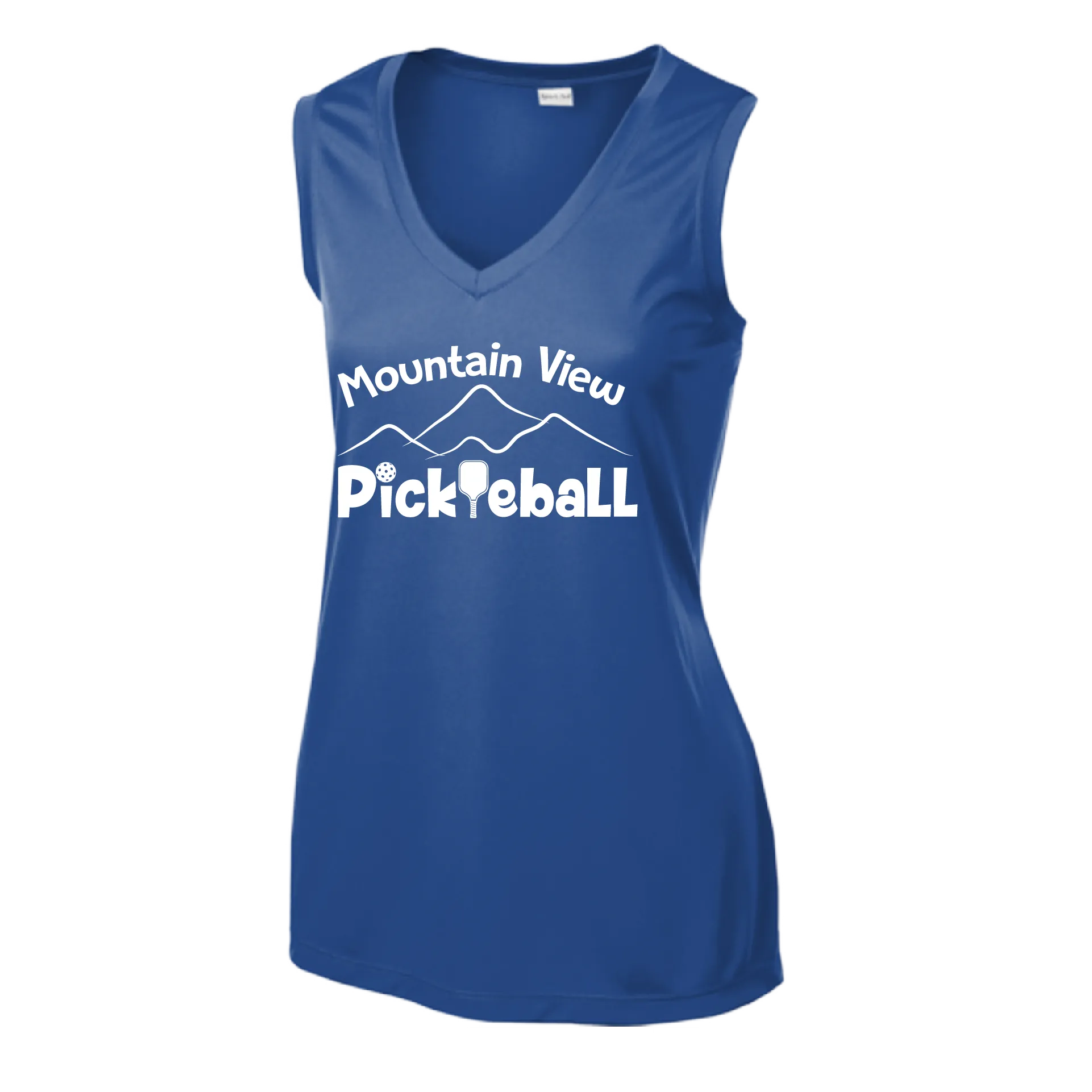 Mountain View Pickleball Club | Women’s Sleeveless Athletic Shirt | 100% Polyester