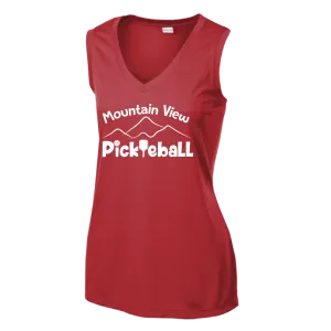 Mountain View Pickleball Club | Women’s Sleeveless Athletic Shirt | 100% Polyester