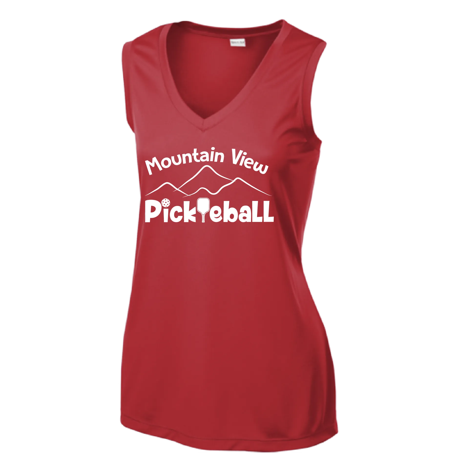 Mountain View Pickleball Club | Women’s Sleeveless Athletic Shirt | 100% Polyester