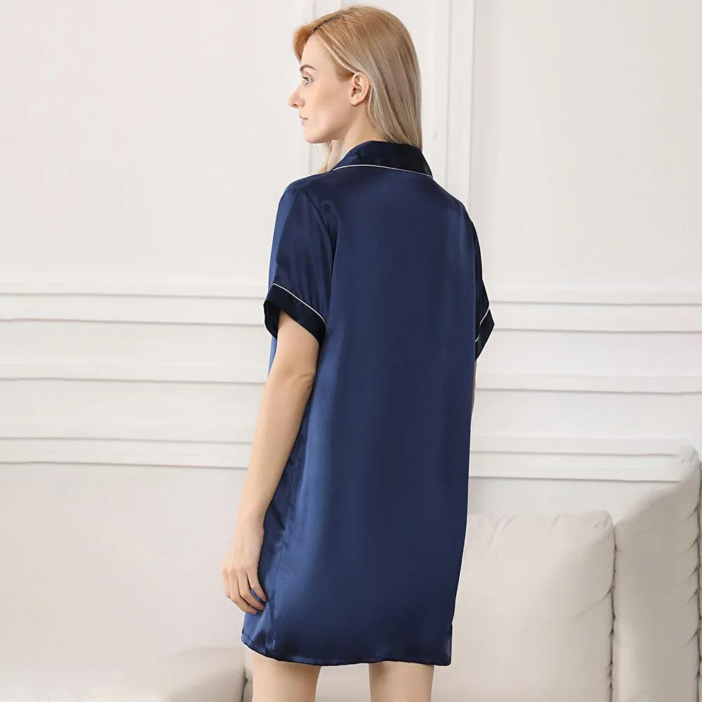 Mulberry Silk Nightgown Sleep Shirt For Women