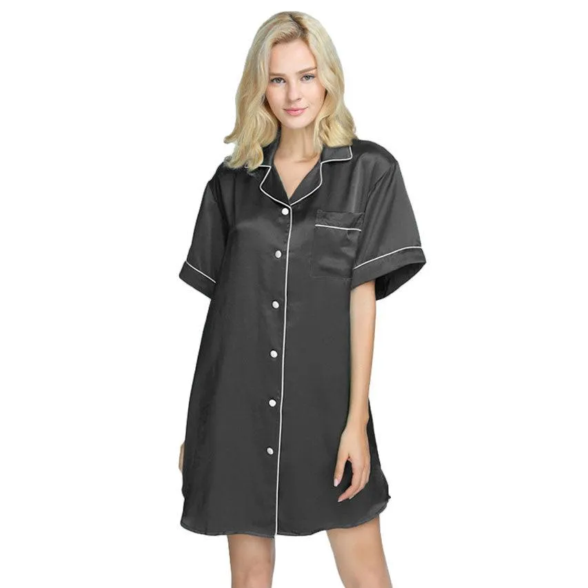 Mulberry Silk Nightgown Sleep Shirt For Women