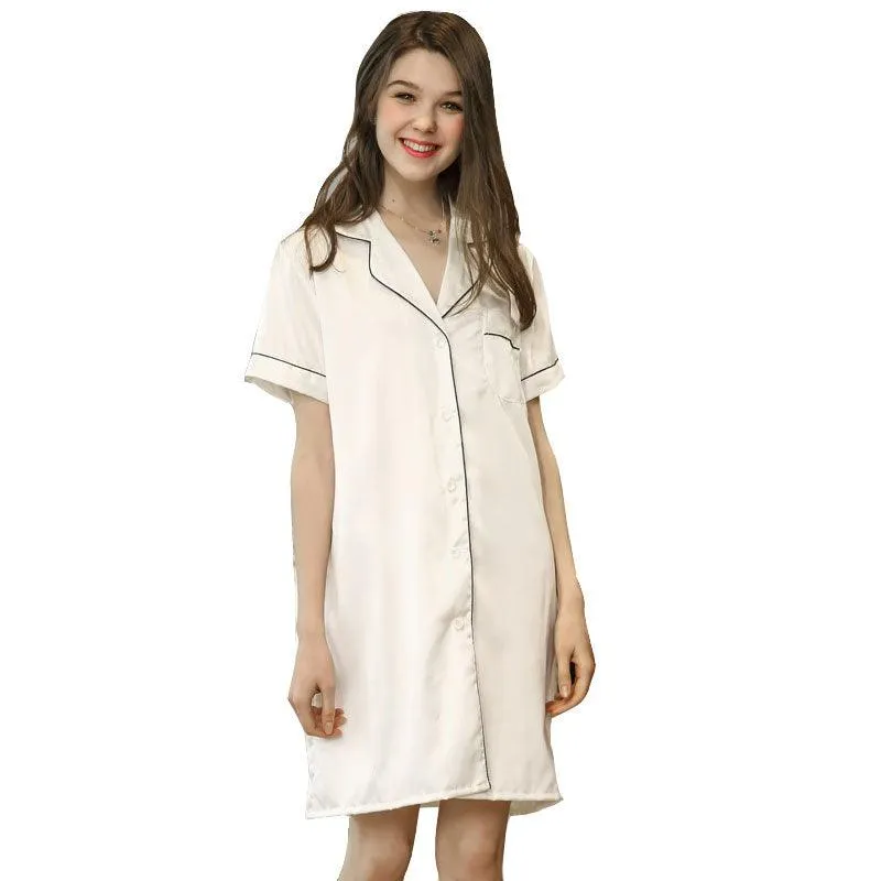 Mulberry Silk Nightgown Sleep Shirt For Women