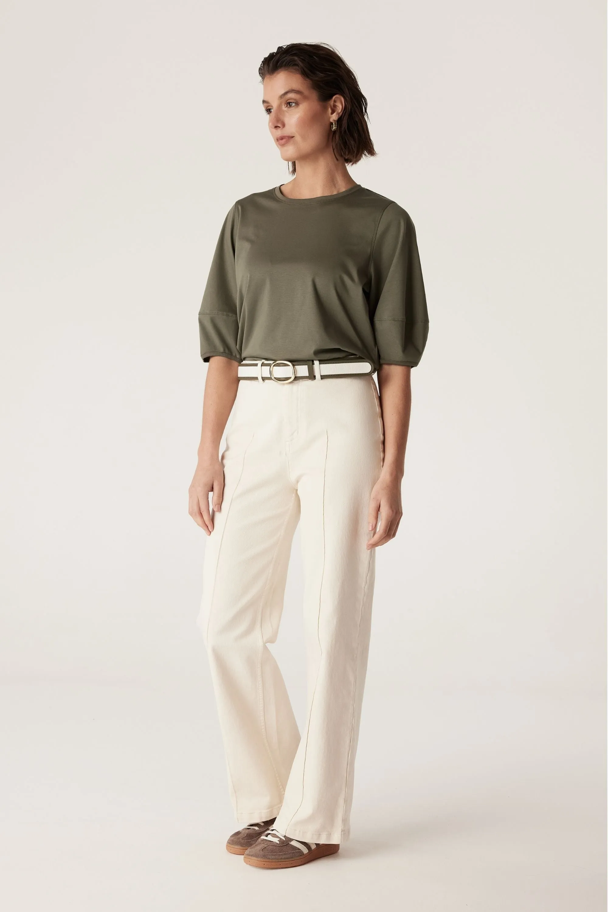 PIMA LANTERN SLEEVE TOP - CSS24496