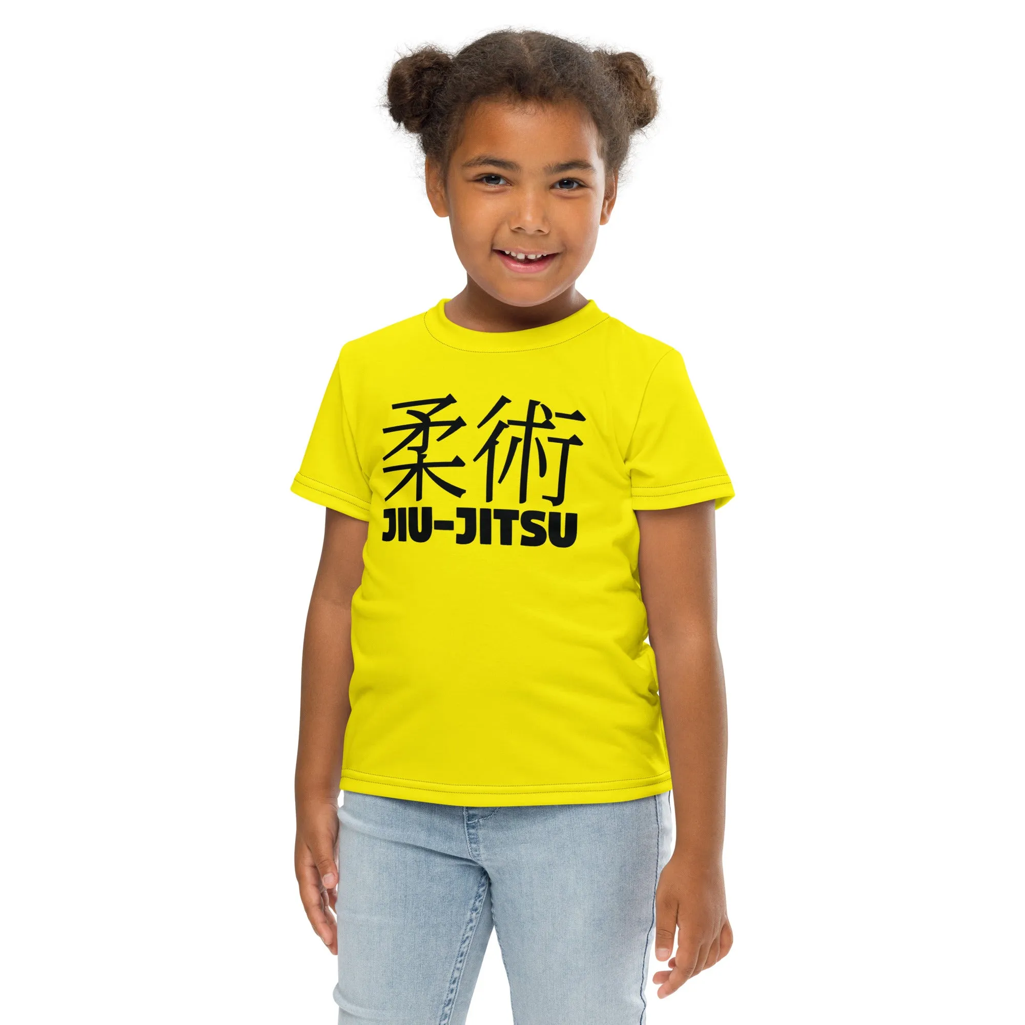 Playful Performance: Girl's Short Sleeve Classic Jiu-Jitsu Rash Guard - Golden Sun