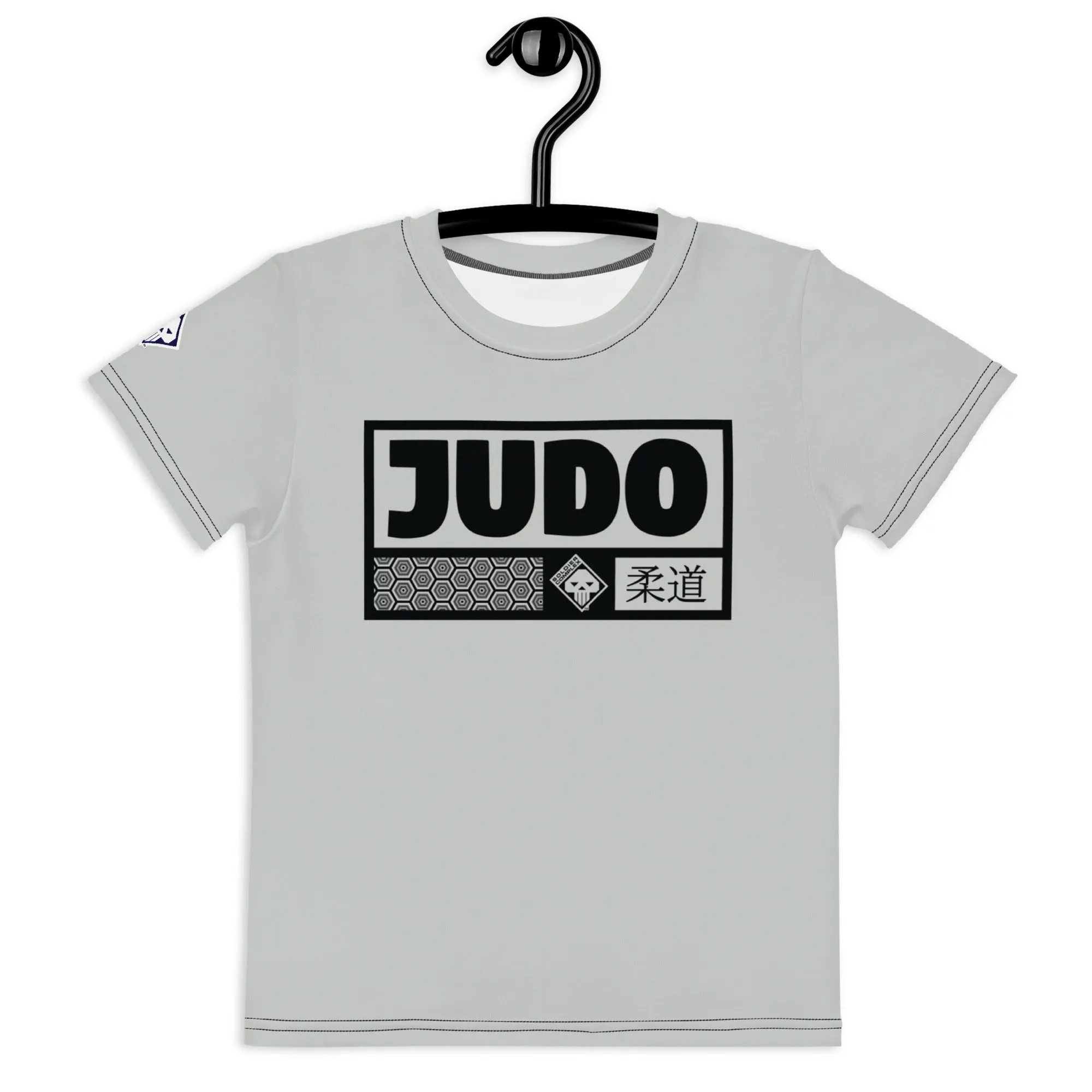 Playful Performance: Girl's Short Sleeve Judo Rash Guard - Smoke