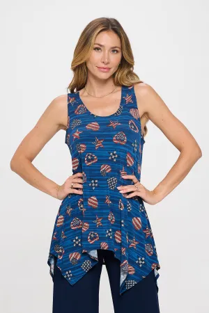 Print Shark Bite Hem Tank- 2057HT-TRP1-W460