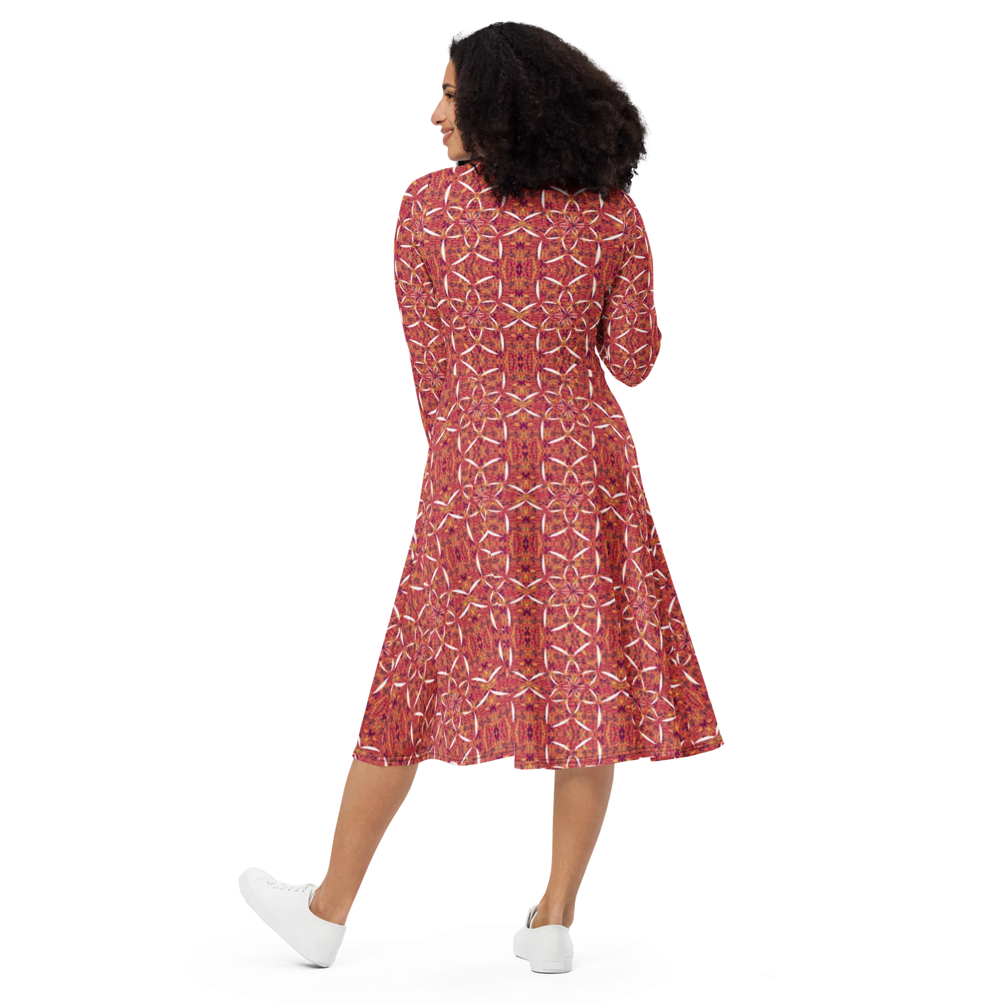 Recursia Lotus Light Long Sleeve Midi Dress