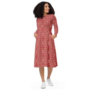 Recursia Lotus Light Long Sleeve Midi Dress