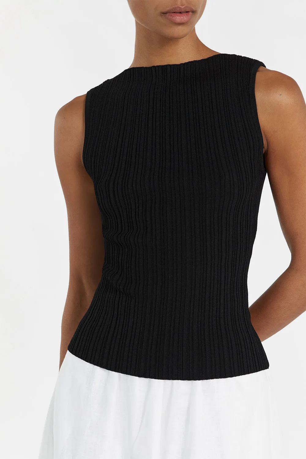 SIENNA BLACK KNIT TANK