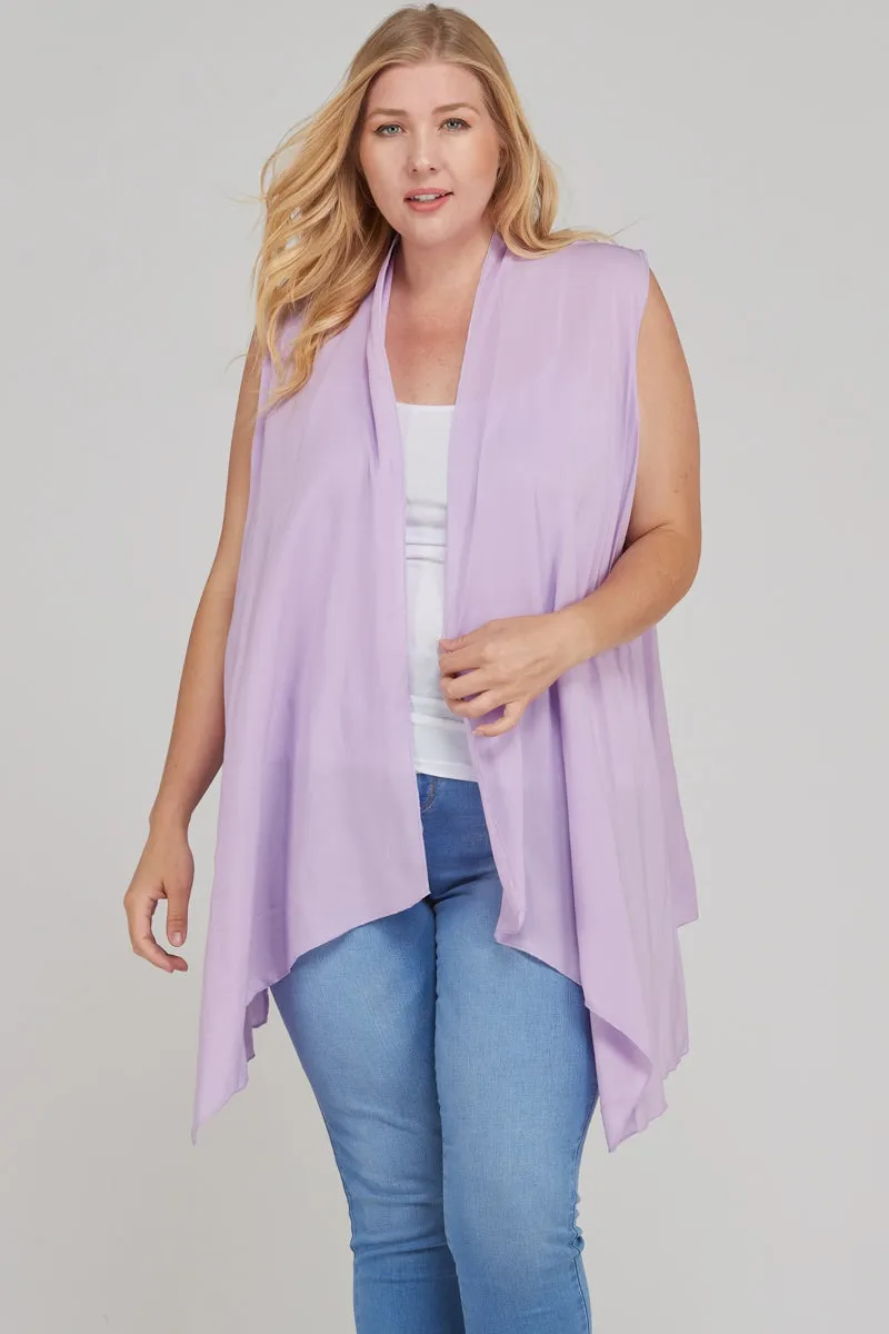 Sleeveless cardigan kimono