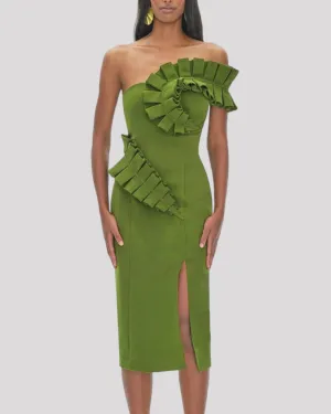 Sleeveless Cocktail Dress with Stunning Pleating Feature