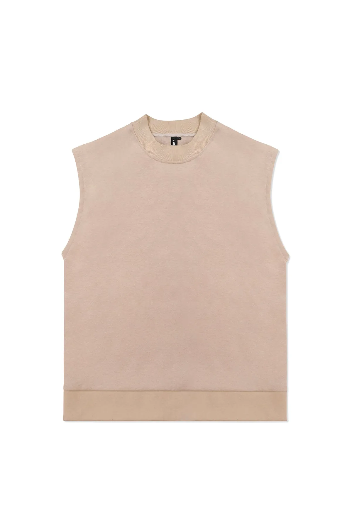 SLEEVELESS FLEECE SWEATSHIRT IN TAN