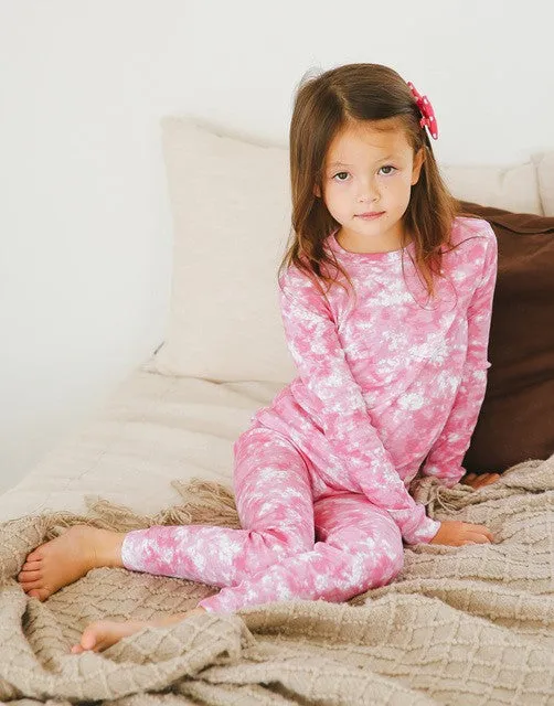 Tie Dye Milk Pink Long Sleeve Pajama