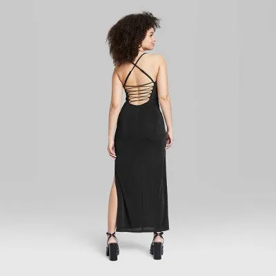 Wild Fable Women's Lace-Up Back Maxi Bodycon Slip Dress