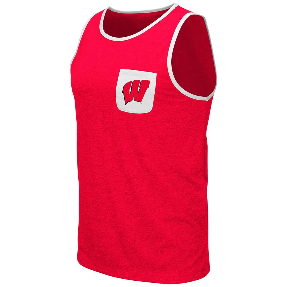 Wisconsin Badgers Colosseum Red Pocketed Lightweight Sleeveless Tank Top