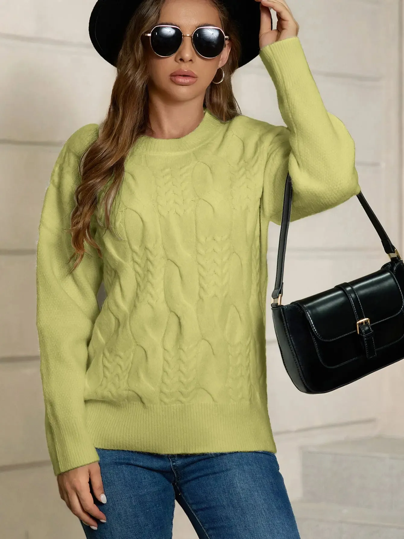 Women's Fashionable Pullover Long-sleeved Sweater Top