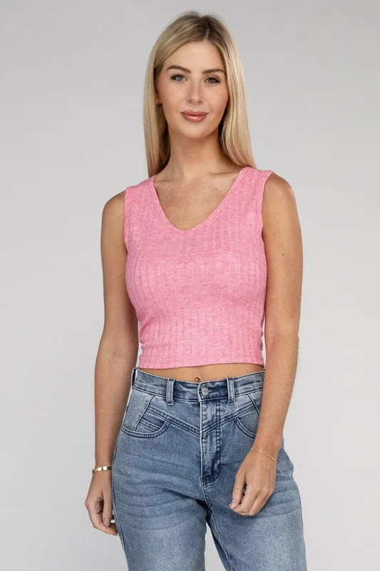 Zenana Closed Door Crop Tank