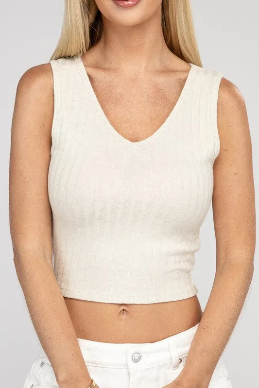 Zenana Closed Door Crop Tank